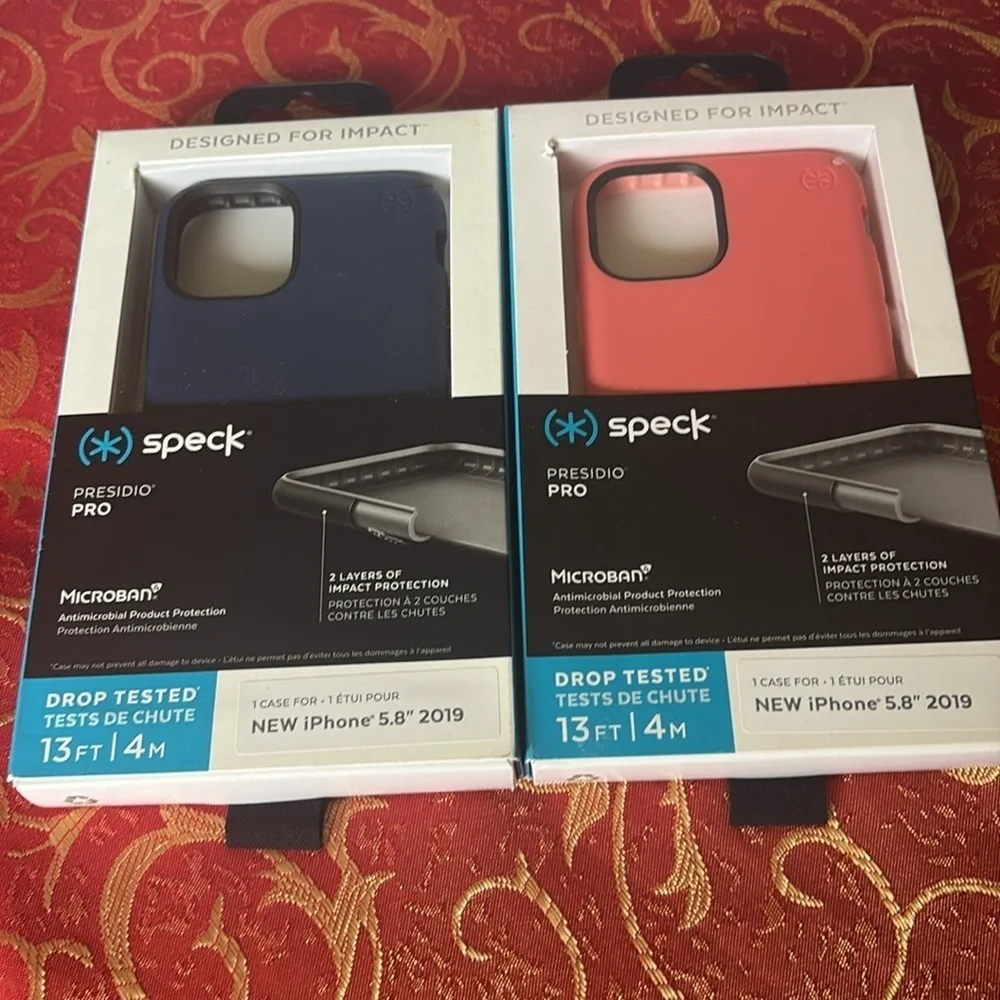Lot of 2 Speck Presidio Pro iPhone Case - Blue and Pink